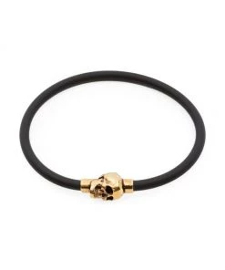Alexander McQueen Elegant store 8 Alexander McQueen Rubber Cord Skull Bracelet For Men