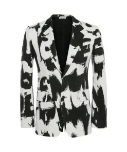 Alexander McQueen Exploded Graffiti Tailored Jacket For Men