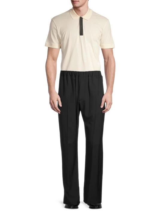 Alexander McQueen Logo Tape Piqué Polo Shirt For Men Bone Grey 2 Alexander McQueen Logo Tape Piqué Polo Shirt For Men Bone Grey - Image 2