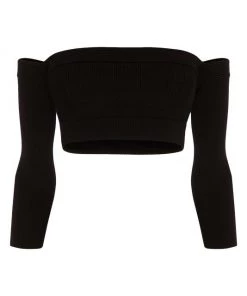Alexander McQueen Off-The-Shoulder Crop Top