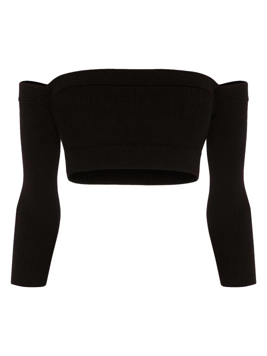 Alexander McQueen Off-The-Shoulder Crop Top 1 Alexander McQueen Off-The-Shoulder Crop Top