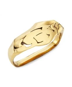 Alexander McQueen Crushed Chain Goldtone Double Ring