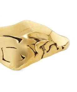 Alexander McQueen Crushed Chain Goldtone Double Ring -Alexander McQueen Elegant store unnamed file 1497