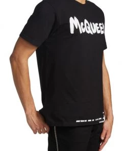 Alexander McQueen Graffiti Logo-Print T-Shirt For Men -Alexander McQueen Elegant store unnamed file 1503