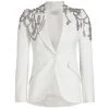 Alexander McQueen Single-Breasted Crystal-Embellished Blazer Black