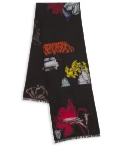 Alexander McQueen Botanical Reel Wool Blend Scarf