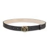 Alexander McQueen Seal Buckle Leather Belt Tan