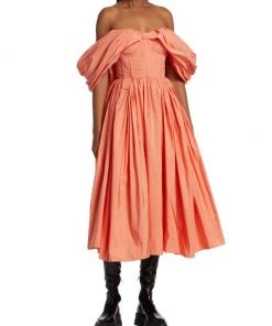 Alexander McQueen Off-The-Shoulder Midi-Dress -Alexander McQueen Elegant store unnamed file 1528