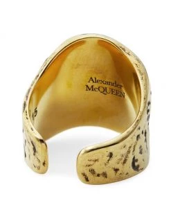 Alexander McQueen Shell Textured Goldtone Ring -Alexander McQueen Elegant store unnamed file 1572