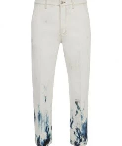 Alexander McQueen Dyed Denim Trousers For Men