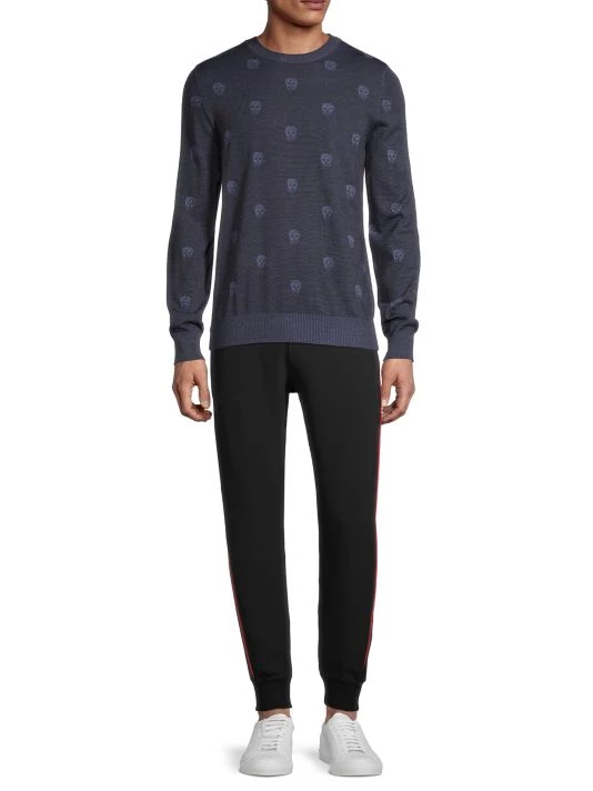 Alexander McQueen Jacquard Wool Skull Sweater For Men 2 Alexander McQueen Jacquard Wool Skull Sweater For Men - Image 2
