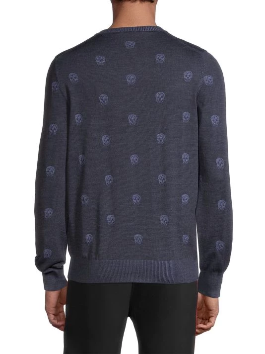 Alexander McQueen Jacquard Wool Skull Sweater For Men 5 Alexander McQueen Jacquard Wool Skull Sweater For Men - Image 5