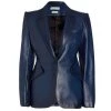 Alexander McQueen Leather Single-Button Blazer