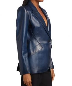 Alexander McQueen Leather Single-Button Blazer -Alexander McQueen Elegant store unnamed file 1598