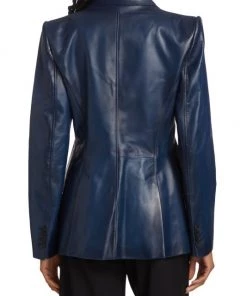 Alexander McQueen Leather Single-Button Blazer -Alexander McQueen Elegant store unnamed file 1599