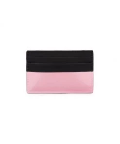 Alexander McQueen Logo Colorblocked Card Holder For Men Black Rose