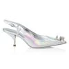 Alexander McQueen Punkstud Metallic Leather Slingback Pumps
