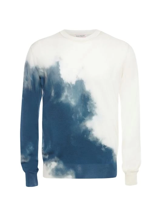 Alexander McQueen Tie-Dye Crewneck Sweater For Men 1 Alexander McQueen Tie-Dye Crewneck Sweater For Men