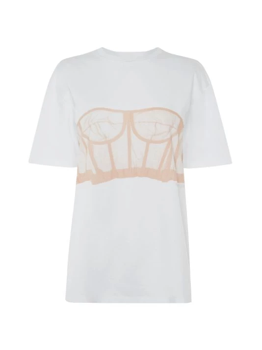 Alexander McQueen Corset Print T-Shirt 1 Alexander McQueen Corset Print T-Shirt