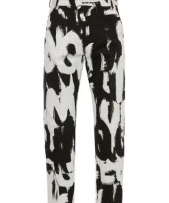 Alexander McQueen Exploded Graffiti Sailor Trousers For Men