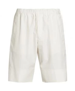 Alexander McQueen Flat-Front Cotton Shorts For Men White -Alexander McQueen Elegant store unnamed file 1652