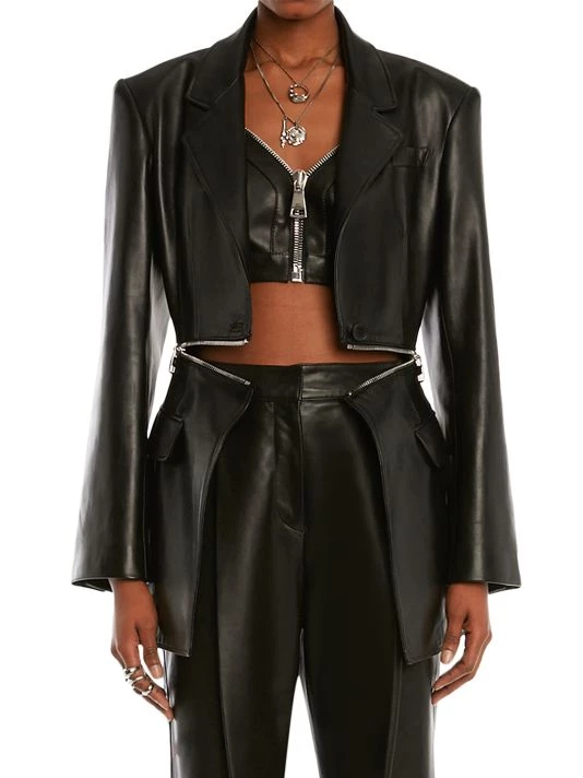 Alexander McQueen Spliced Zip Lamb Leather Jacket 3 Alexander McQueen Spliced Zip Lamb Leather Jacket - Image 3