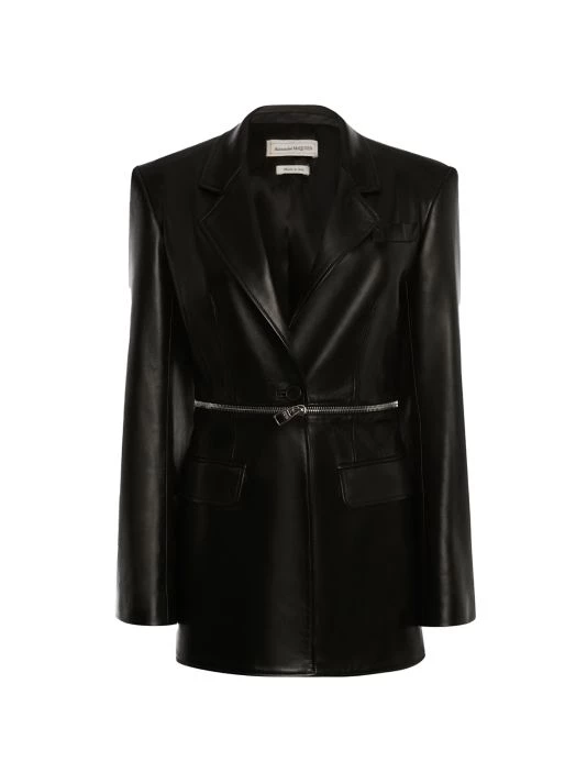 Alexander McQueen Spliced Zip Lamb Leather Jacket 6 Alexander McQueen Spliced Zip Lamb Leather Jacket - Image 6