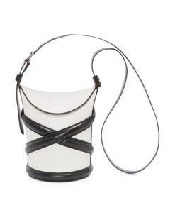 Alexander McQueen The Curve Colorblock Leather Bucket Bag