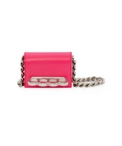 Alexander McQueen Four-Ring Leather Micro Bag