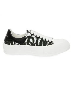 Alexander McQueen Graffiti Logo Print Lace-Up Sneakers For Men