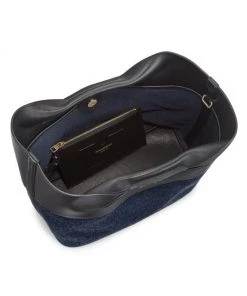 Alexander McQueen The Small Bow Denim & Leather Top Handle Bag -Alexander McQueen Elegant store unnamed file 1717
