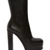 Alexander McQueen Leather Platform Boots Black