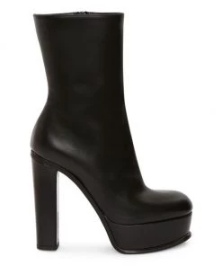 Alexander McQueen Leather Platform Boots Black