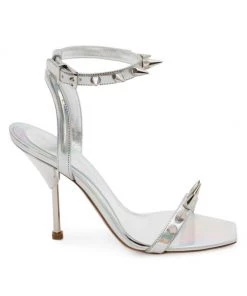 Alexander McQueen Punk Stud Metallic Ankle-Strap Sandals