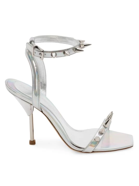 Alexander McQueen Punk Stud Metallic Ankle-Strap Sandals 1 Alexander McQueen Punk Stud Metallic Ankle-Strap Sandals