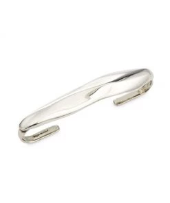 Alexander McQueen Molten Silvertone Top Bar Earring For Men