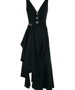Alexander McQueen Sleeveless Draped Midi-Dress