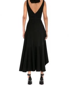 Alexander McQueen Sleeveless Draped Midi-Dress -Alexander McQueen Elegant store unnamed file 1732