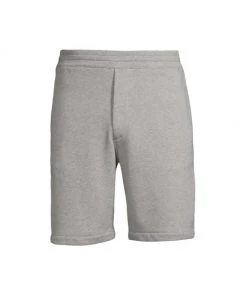 Alexander McQueen Logo Tape Shorts For Men Grey Blue