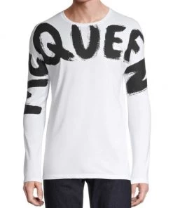 Alexander McQueen Graffiti Print Long-Sleeve T-Shirt For Men -Alexander McQueen Elegant store unnamed file 175