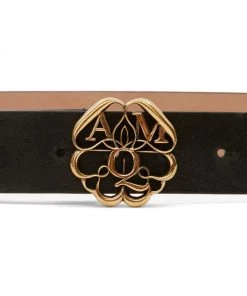 Alexander McQueen Seal Logo Leather Belt -Alexander McQueen Elegant store unnamed file 1756