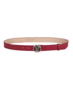 Alexander McQueen Seal Buckle Leather Belt