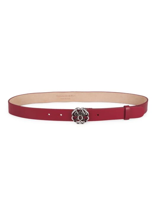 Alexander McQueen Seal Buckle Leather Belt 1 Alexander McQueen Seal Buckle Leather Belt