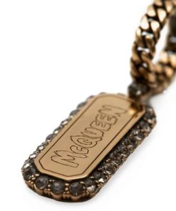 Alexander McQueen Goldtone Rhinestone Pavé Chain Hoop Earrings 5 Alexander McQueen Goldtone Rhinestone Pavé Chain Hoop Earrings -Alexander McQueen Elegant store unnamed file 1761