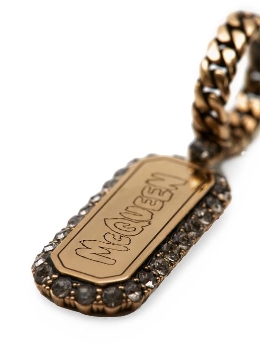 Alexander McQueen Goldtone Rhinestone Pavé Chain Hoop Earrings 3 Alexander McQueen Goldtone Rhinestone Pavé Chain Hoop Earrings - Image 3