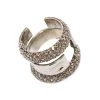 Alexander McQueen Silvertone & Swarovski® Crystals Stacked Double Ring
