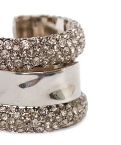Alexander McQueen Silvertone & Swarovski® Crystals Stacked Double Ring 5 Alexander McQueen Silvertone & Swarovski® Crystals Stacked Double Ring -Alexander McQueen Elegant store unnamed file 1784