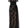Alexander McQueen Floral Lace Draped Dress