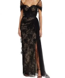 Alexander McQueen Floral Lace Draped Dress -Alexander McQueen Elegant store unnamed file 1787
