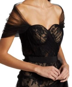 Alexander McQueen Floral Lace Draped Dress -Alexander McQueen Elegant store unnamed file 1790